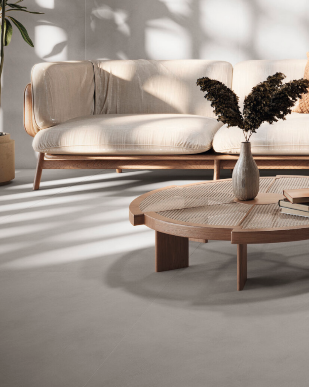 Fliesen Mikrozement-Optik Grau | 120x120 cm  Verse Ash R10 B