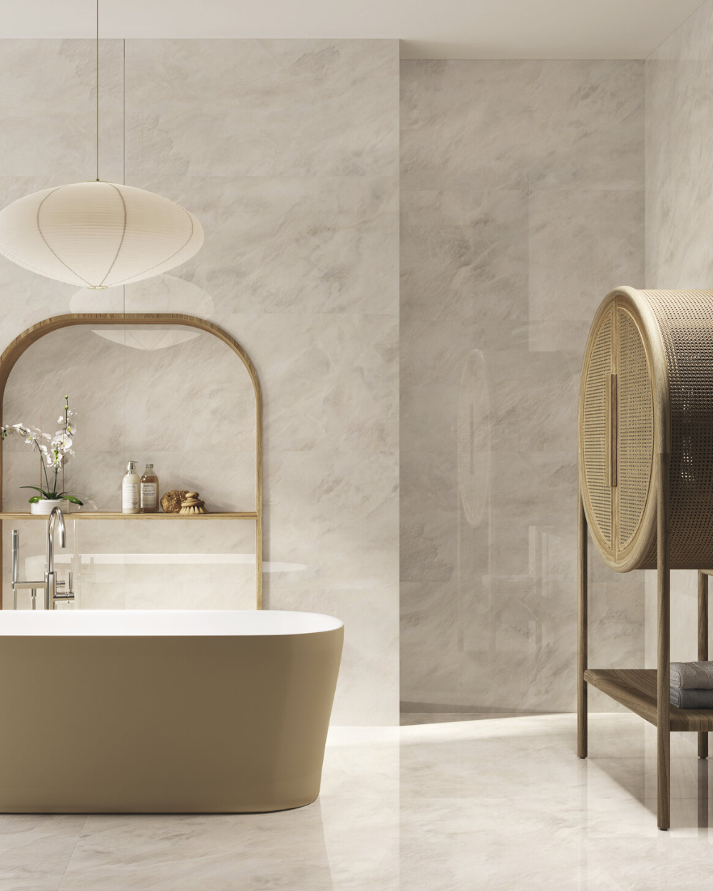 Alexandria Cream Poliert 120x120 cm | Design Fliesen