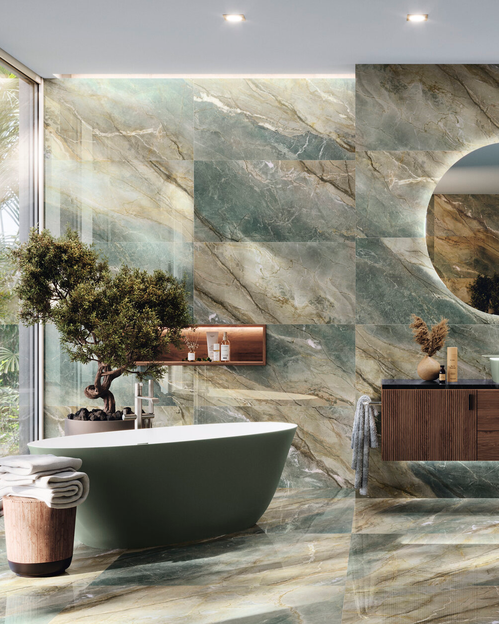 XXL tiles 120x120 Polished Brazil Green