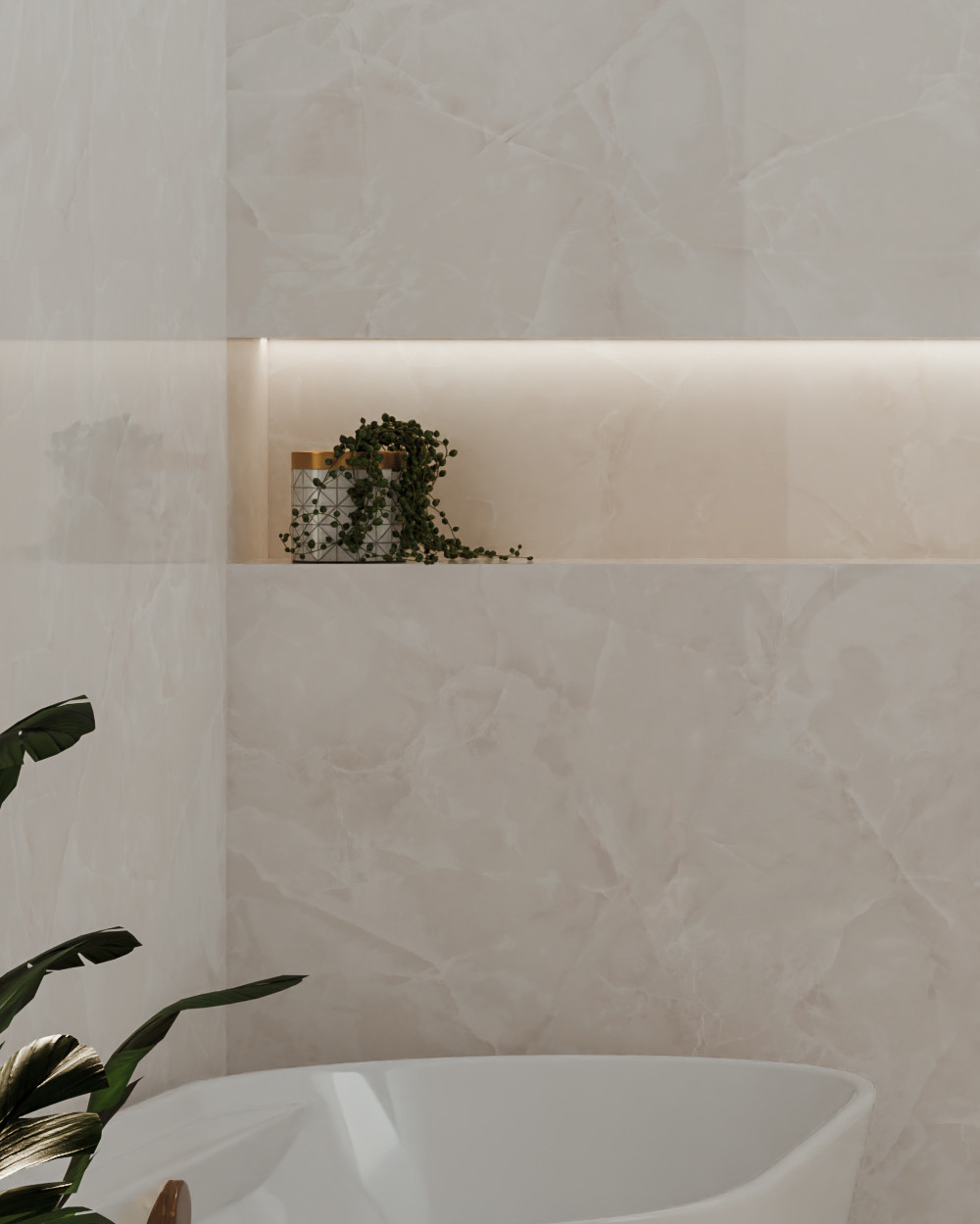 Tiles Onyx 60x120 Polished Onyx look Cream | Sample delivery