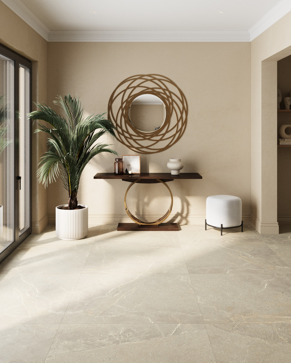 Fliesen in Steinoptik Beige 100x100 cm | Volt Bone | auf Lager