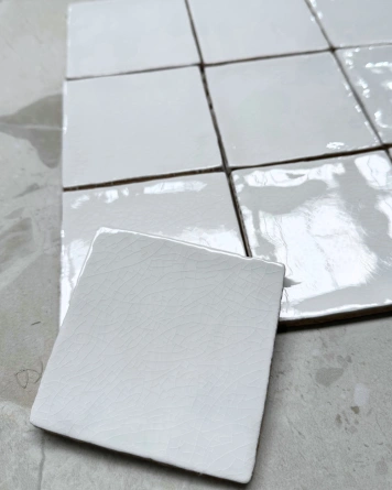 Nour White – Zellige-Wandfliese in Weiß, 10x10 cm