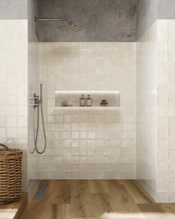 cellular tile with crackle finish | Nour Bone 10x10 cm