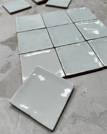 Nour Pastel Green – Zellige Wall Tile, 10x10 cm