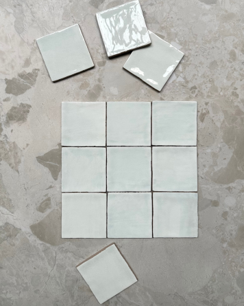 cellular tile with crackle finish | Nour Pastel Green 10x10 cm