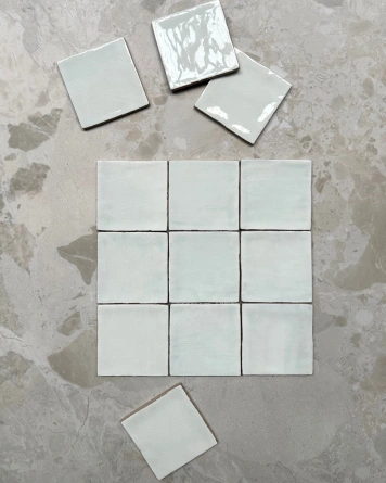 Nour Pastel Green – Zellige Wall Tile, 10x10 cm