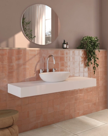 Nour Cotto – Zellige Wall Tile in Cotto, 10x10 cm