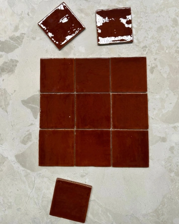 Nour Caramel – Zellige-Wandfliese in Braun, 10x10 cm