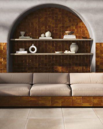 cellular tile with crackle finish | Nour Caramel 10x10 cm