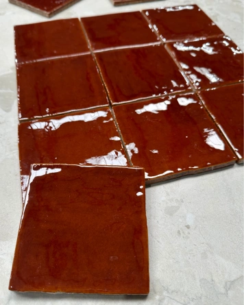 Nour Caramel – Zellige-Wandfliese in Braun, 10x10 cm