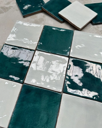 Nour White – Zellige Wall Tile in White, 10x10 cm