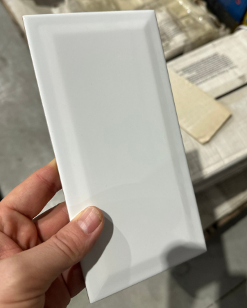 3 m² Restposten Metrofliesen Weiß glanz 10x20 cm