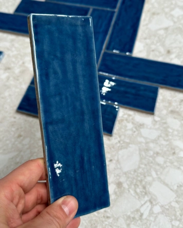 Nour Sapphire – Zellige Wall Tile Sapphire Blue 6.5x20 cm | ZELLIGE COUTURE