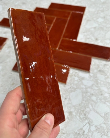 Nour Caramel – Zellige Wandfliese Braun 6,5x20 cm | ZELLIGE COUTURE