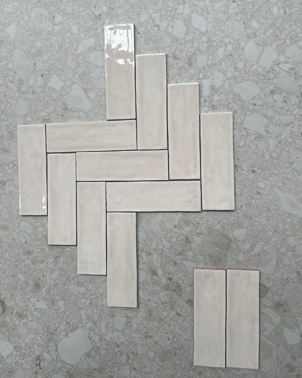 Zellige Fliese mit Krakelee | Nour Bone 6,5x20 cm