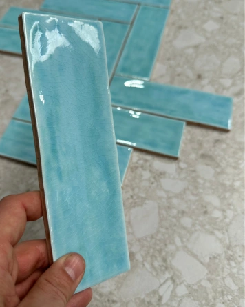Nour Aqua – Zellige Wandfliese Blau 6,5x20 cm | ZELLIGE COUTURE
