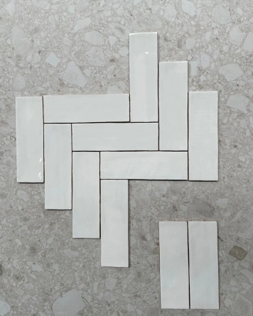Nour White – Zellige Wall Tile White 6.5x20 cm | ZELLIGE COUTURE