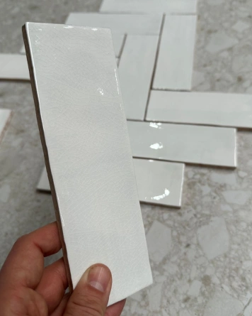 Nour White – Zellige Wandfliese Weiß 6,5x20 cm | ZELLIGE COUTURE
