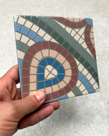 Alt Berlin Nereida: Jugendstil-Fliese in Braun, 14,7x14,7 cm