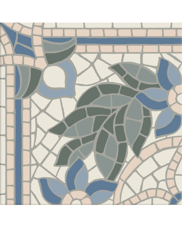 Alt Berlin Ariadna: Jugendstil-Fliese in Blau, 14,7x14,7 cm