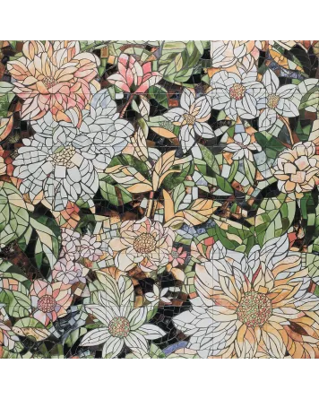Blumen-Fliesenbild BLOOM Sinfonia in sattem Rot