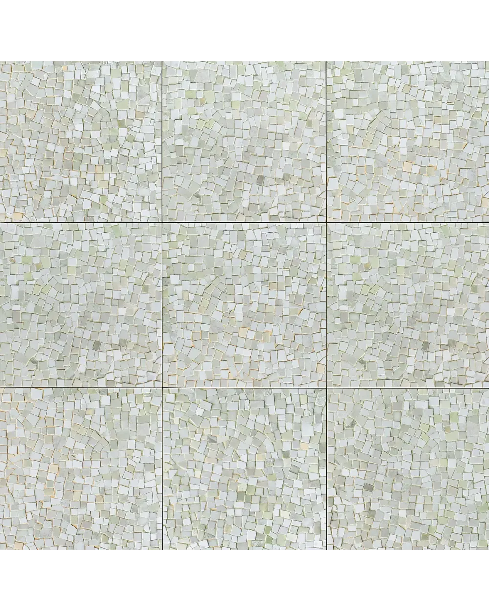 Mosaik-Fliese BLOOM Tiffany in Silber, 20x20 cm Vintage
