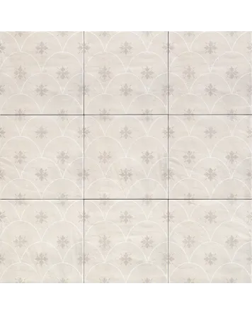 Orientalische Fliesen Weiß | Glamour White Halbmond Muster 20x20 cm