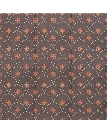 Orientalische Fliesen Braun | Glamour Brown Halbmond Muster 20x20 cm