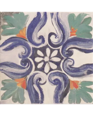 Blaue Cotto-Fliese, matt, 20x20 cm, Casa Cotto