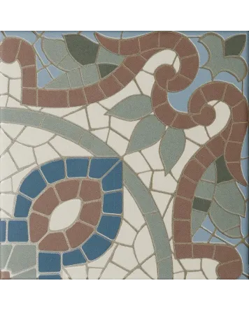 Alt Berlin Rosetti: Jugendstil-Fliese in Braun, 14,7x14,7 cm