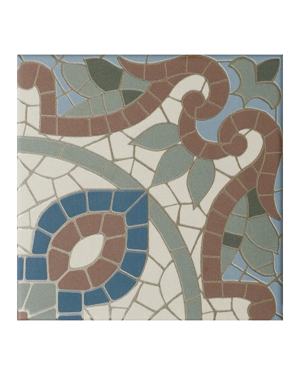 Alt Berlin Rosetti: Jugendstil-Fliese in Braun, 14,7x14,7 cm