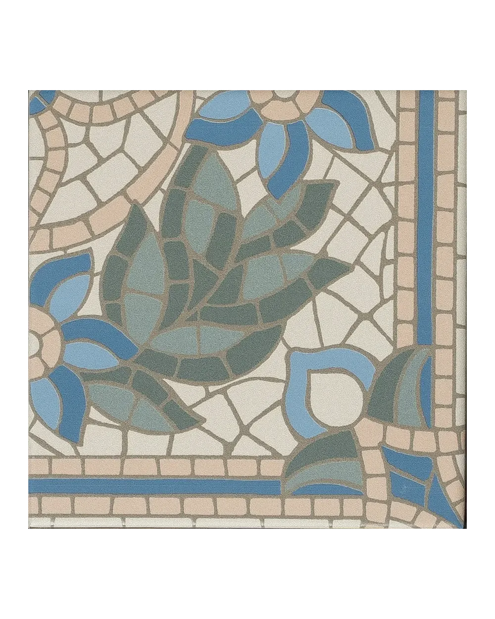 Alt Berlin Ariadna: Jugendstil-Fliese in Blau, 14,7x14,7 cm