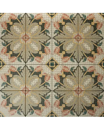 Alt Berlin Liria: Jugendstil-Fliese in Rosa, 14,7x14,7 cm