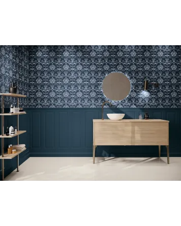 Boiserie Dekorfliese Dama Night – Blau Matt 30x90