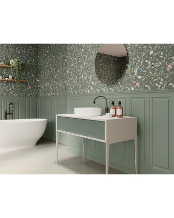Boiserie Wandfliese Grün Matt 30x90 cm – Klassik-Look