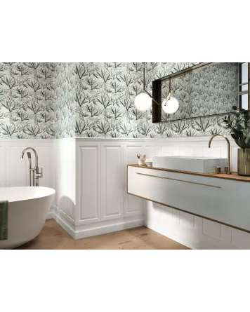 Boiserie Wandfliese Weiß Matt 30x90 cm – Klassik-Look