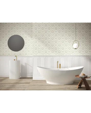 Graue Dekorfliese Wand matt 30x90 cm, Fables Boiserie