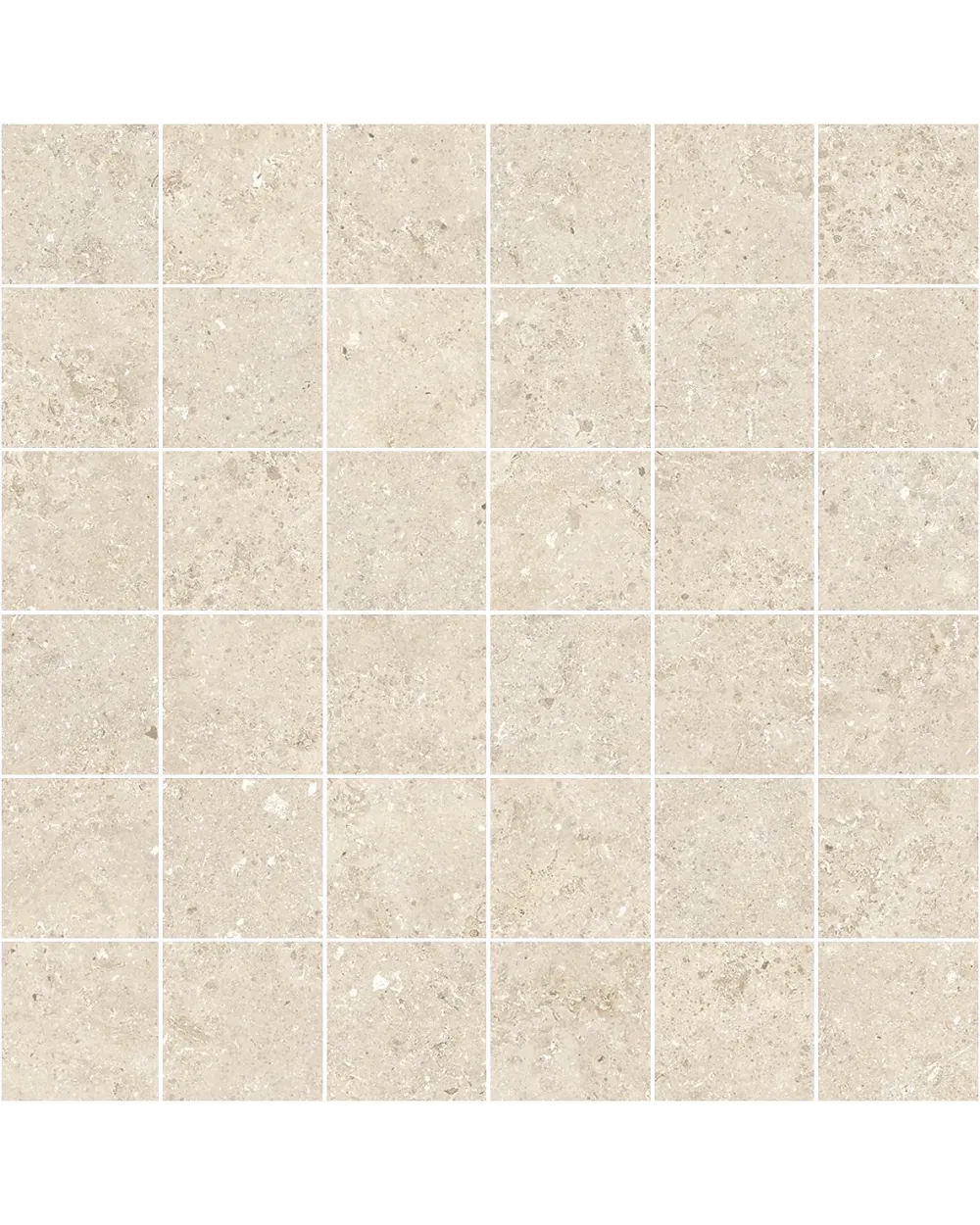 Mosaikfliese Ivory matt – Stein-Optik 30x30 cm (5x5)