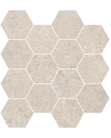 Sechseck-Mosaikfliese Taupe matt – Stein-Optik 29x27