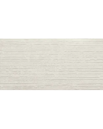 Avensis White – geriffelte Wandfliese, Weiß, 60x120 cm