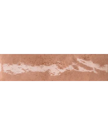 Zellige Wall Tile Coral Pink Glossy 6x24 cm