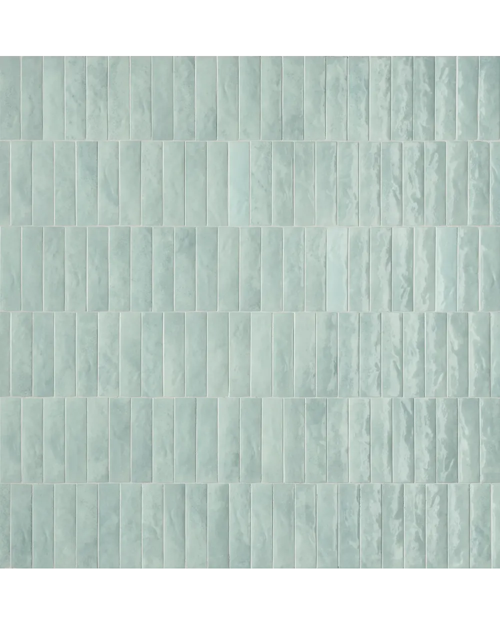 Zellige Wall Tile Arctic Blue Glossy 6x24 cm