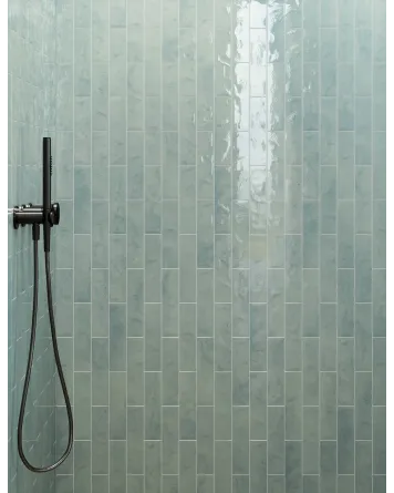 Zellige Wall Tile Arctic Blue Glossy 6x24 cm