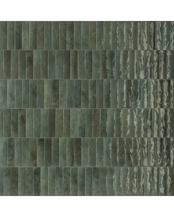 Zellige Wall Tile Mallow Green Glossy 6x24 cm