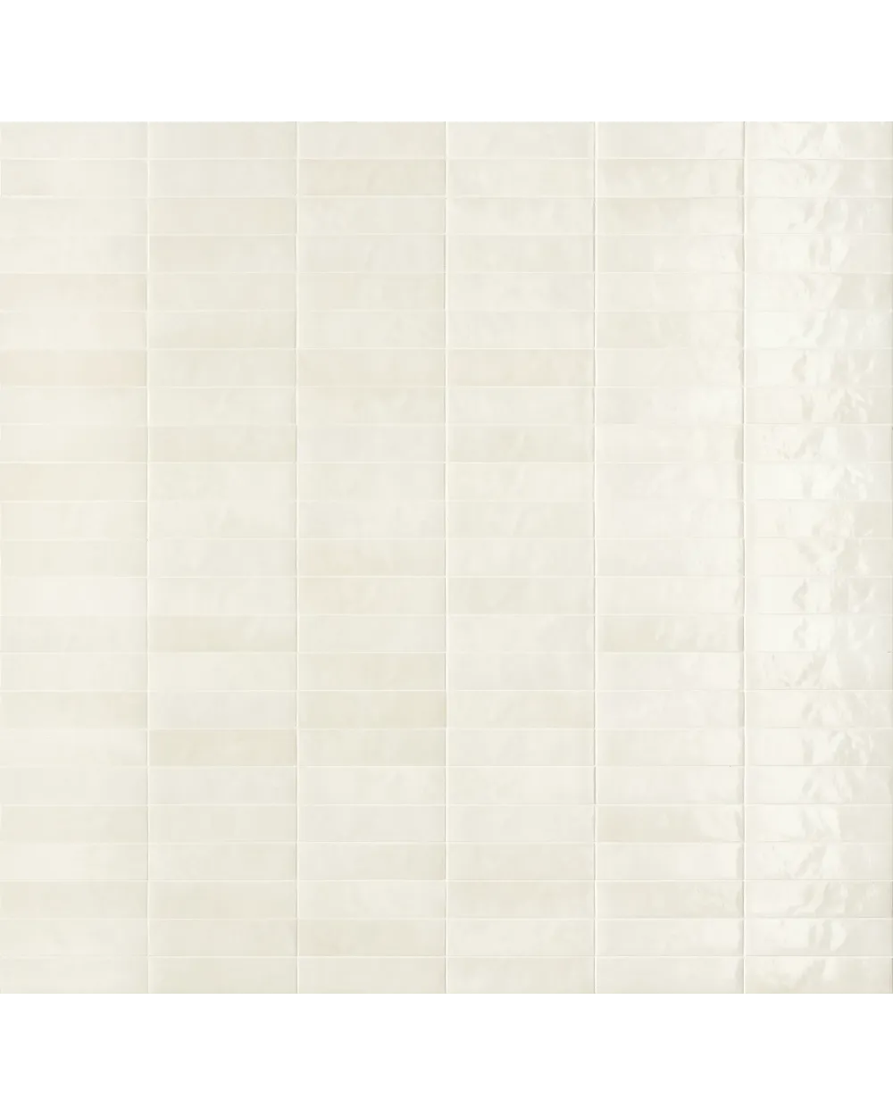 Zellige Wandfliese Weiß glänzend 6x24 cm