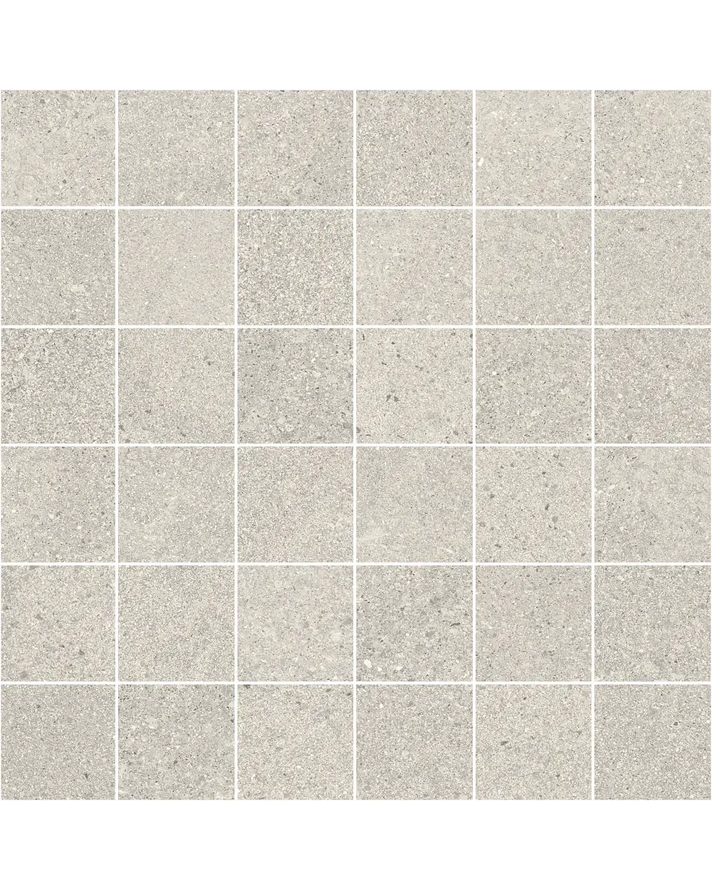 Nordic Pearl Mosaik: Silberne Steinoptik-Fliese 30x30
