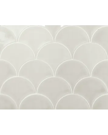 Smiles Mist: Fish Scale Wall Tile in Grey