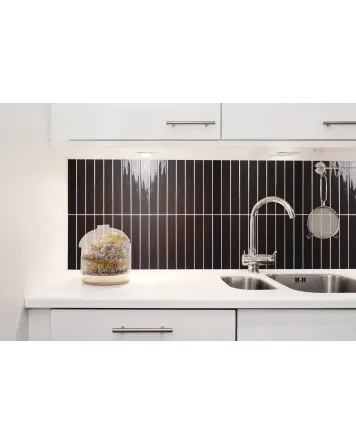 SKINNY LINE Nero, Deep Black Glossy, 5x30 cm Wall Tile