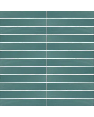 SKINNY LINE Ocean, tiefes Petrol glänzend, 5x30 cm Wandfliese