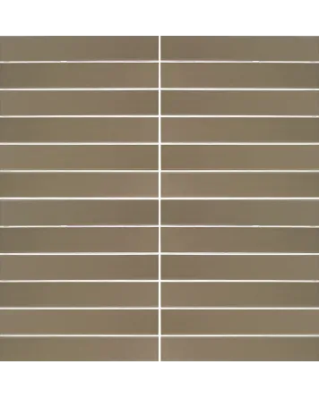 SKINNY LINE Dark, warm brown glossy, 5x30 cm wall tile